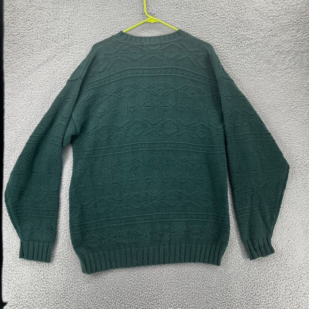 Vtg Britches Mens Sweater L Green Cable Knit USA Crewneck Heavyweight Granpacore - Picture 2 of 14